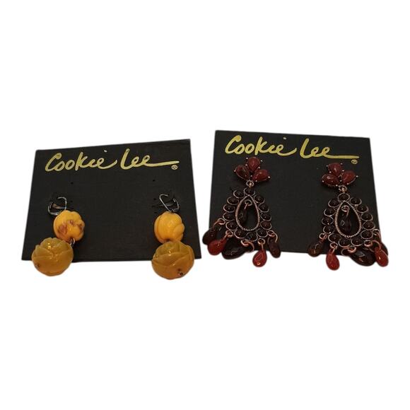 Cookie Lee Jewelry - Cookie Lee Earrings NWT Faux Jade And Red Pierced Earrings 2 Pair‎ Both New